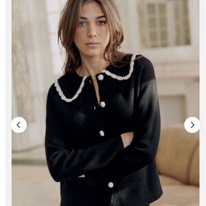 セザンヌ カーディガンニット Bettany Cardigan Sezane Bettany Cardigan - Ecru - Merino Wool - Sézane